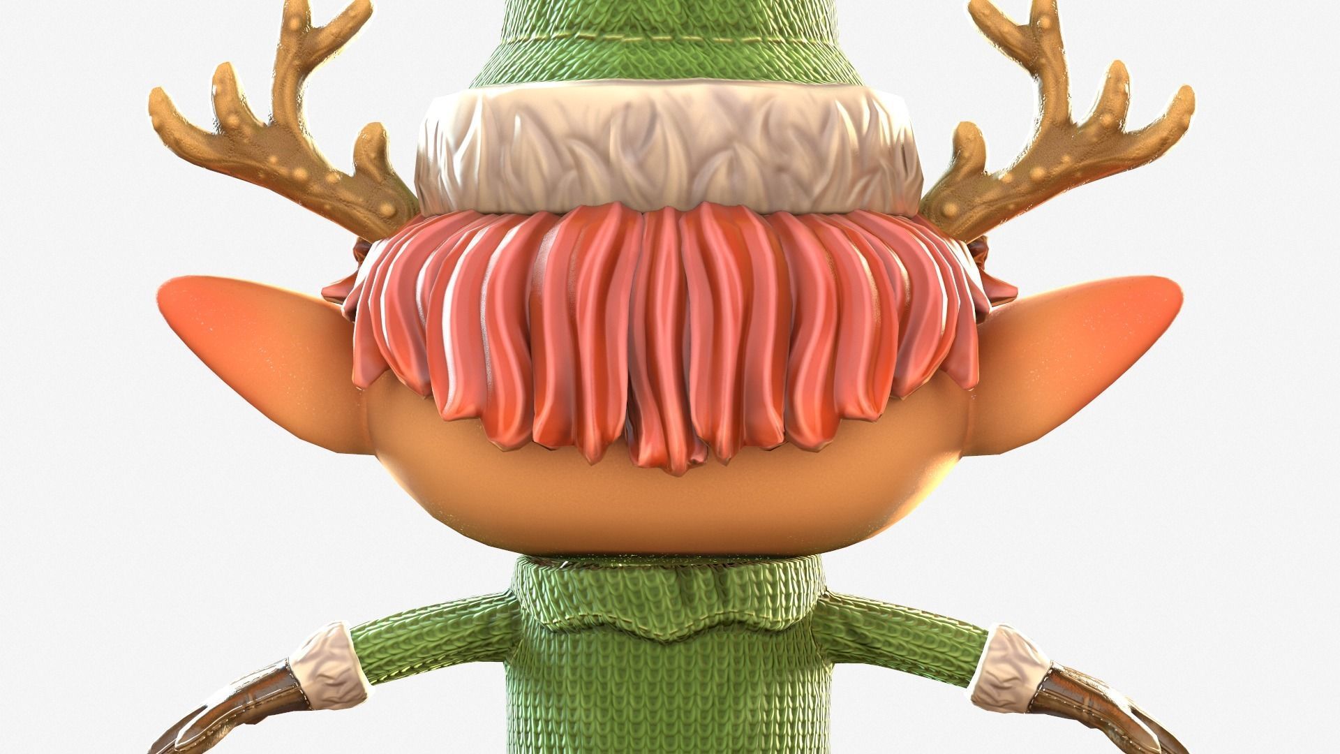 Christmas elf  Low-poly 3D model_27