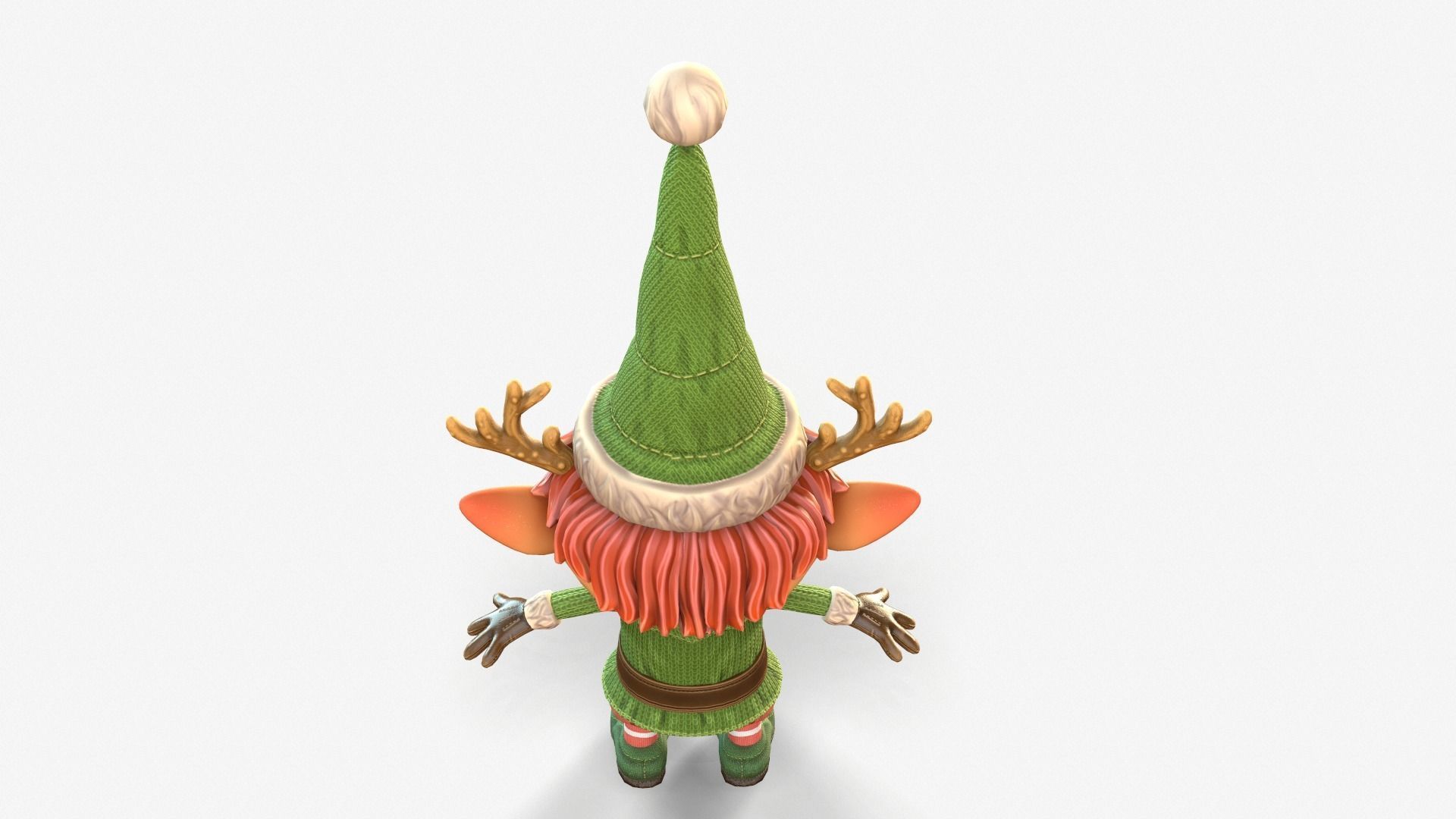 Christmas elf  Low-poly 3D model_37