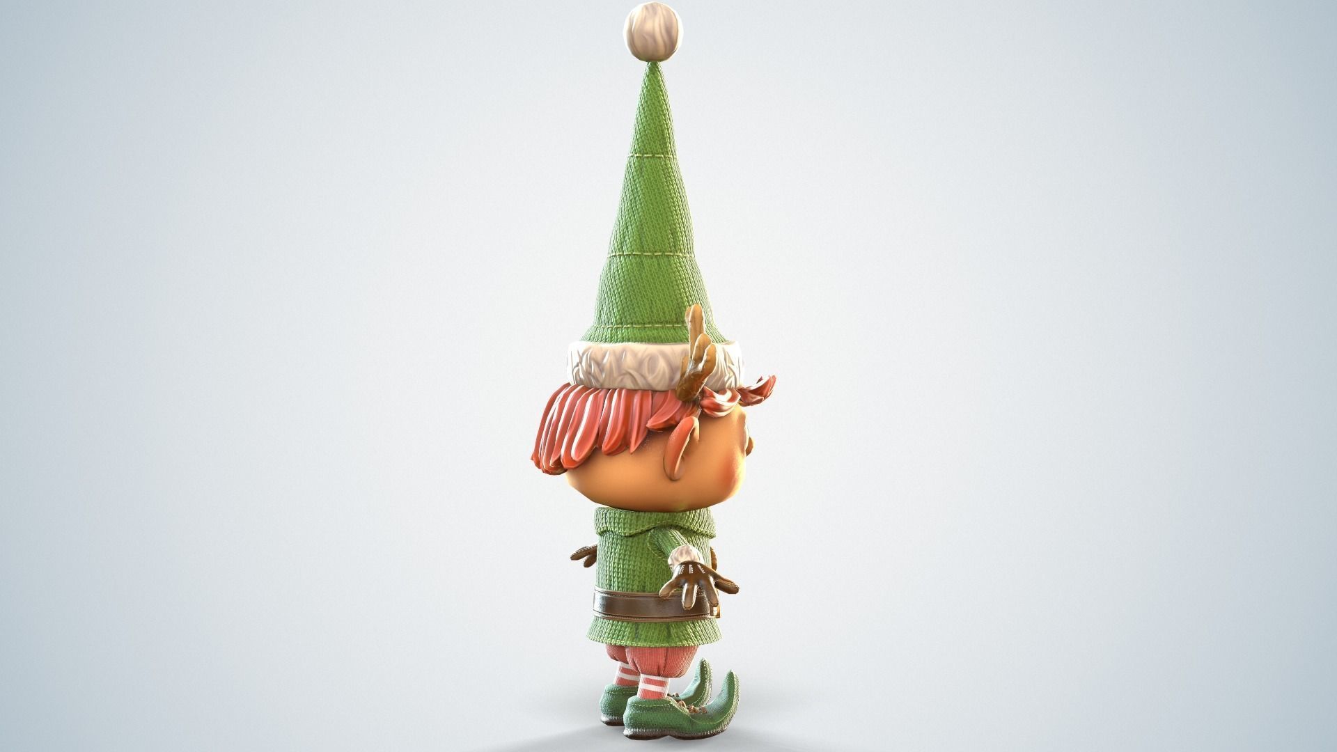 Christmas elf  Low-poly 3D model_5