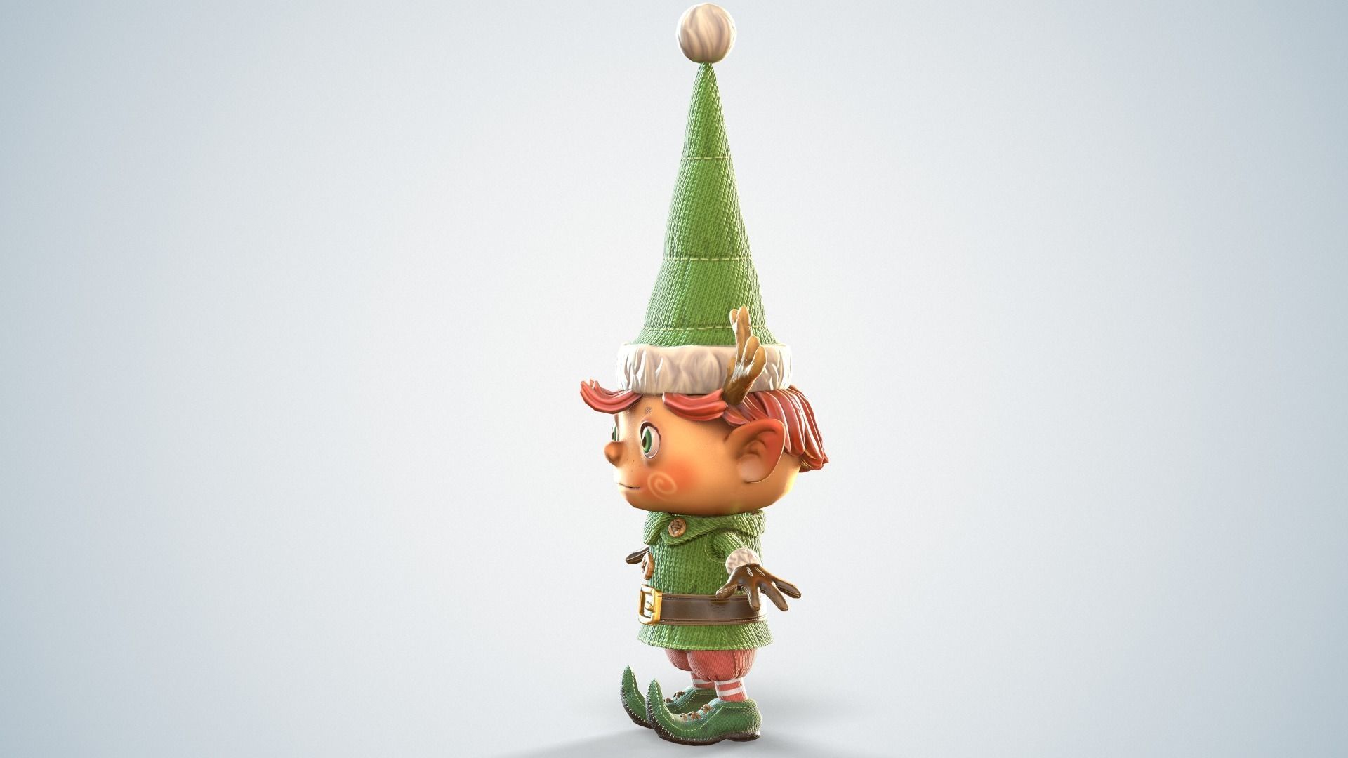 Christmas elf  Low-poly 3D model_10