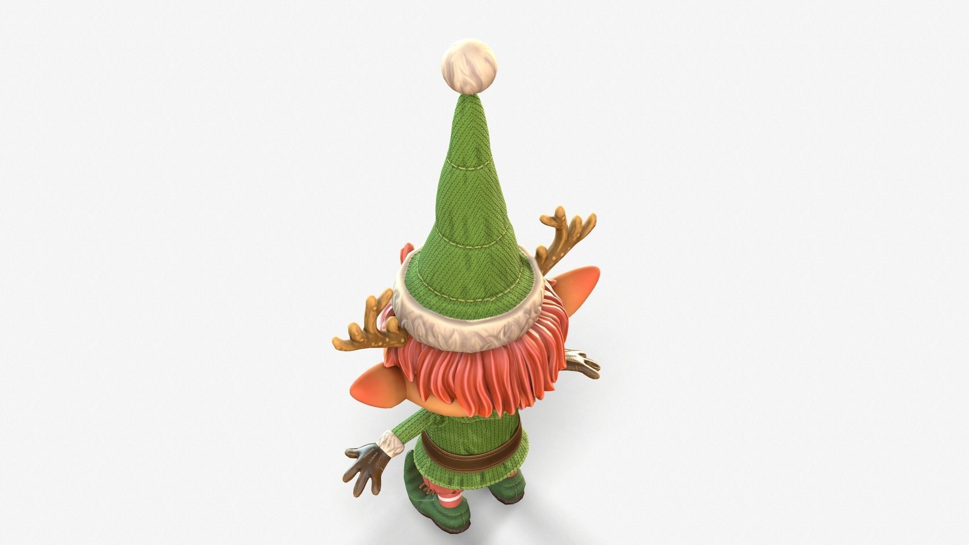 Christmas elf  Low-poly 3D model_38