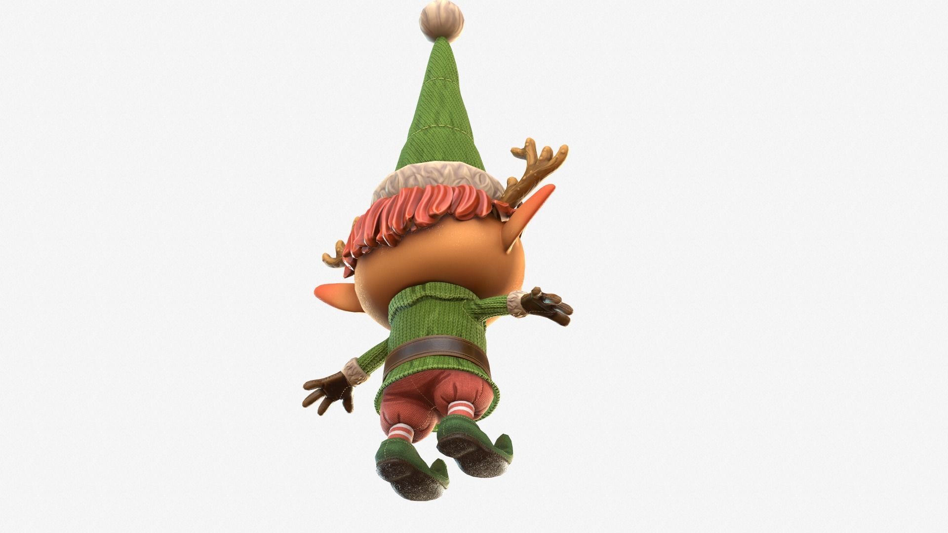 Christmas elf  Low-poly 3D model_46
