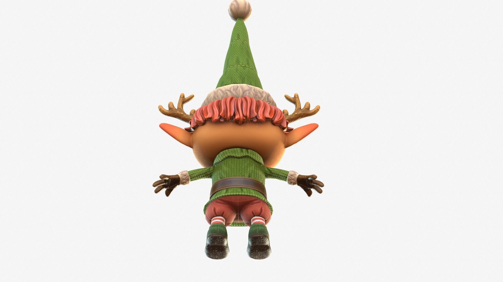 Christmas elf  Low-poly 3D model_47