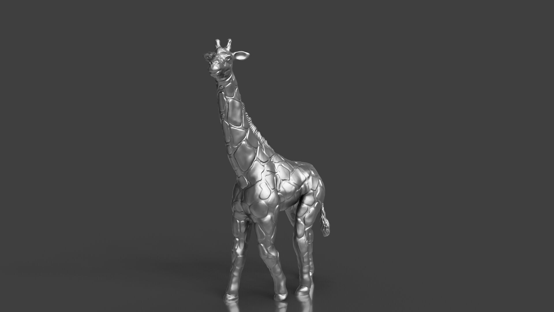 Silver Walk Giraffe Figurine 3D print model_1