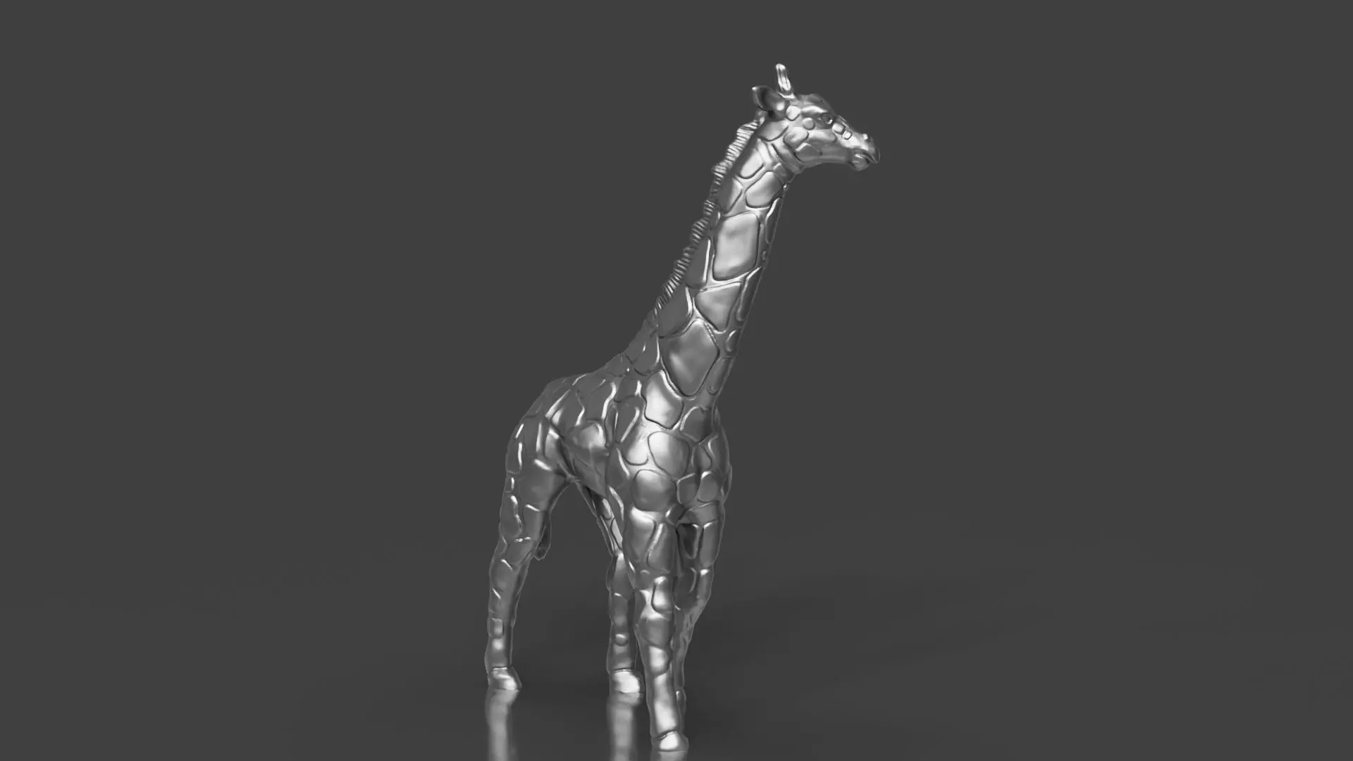 Silver Walk Giraffe Figurine 3D print model_0
