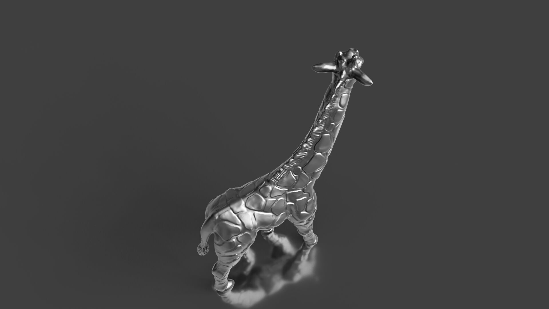 Silver Walk Giraffe Figurine 3D print model_5