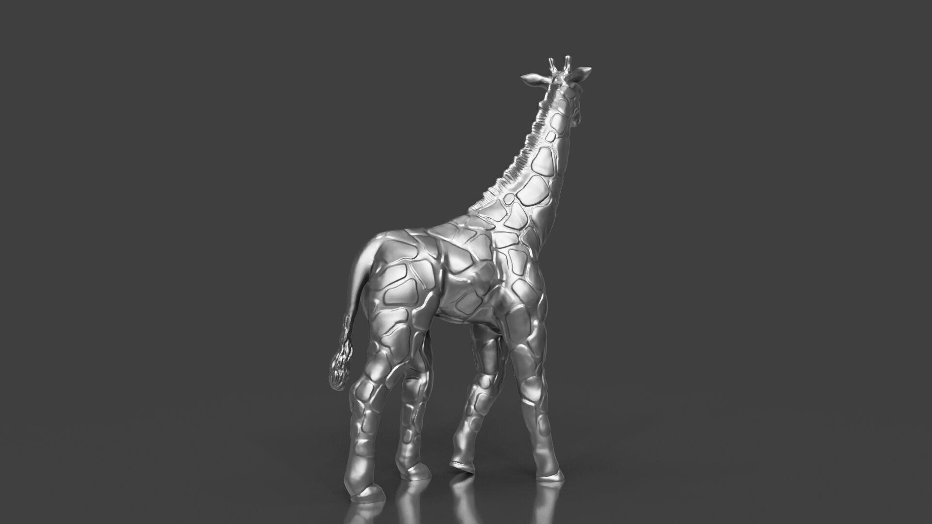 Silver Walk Giraffe Figurine 3D print model_4