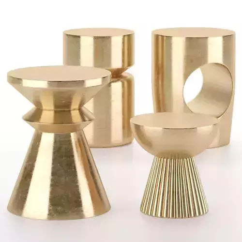 Set of side tables 02 brass