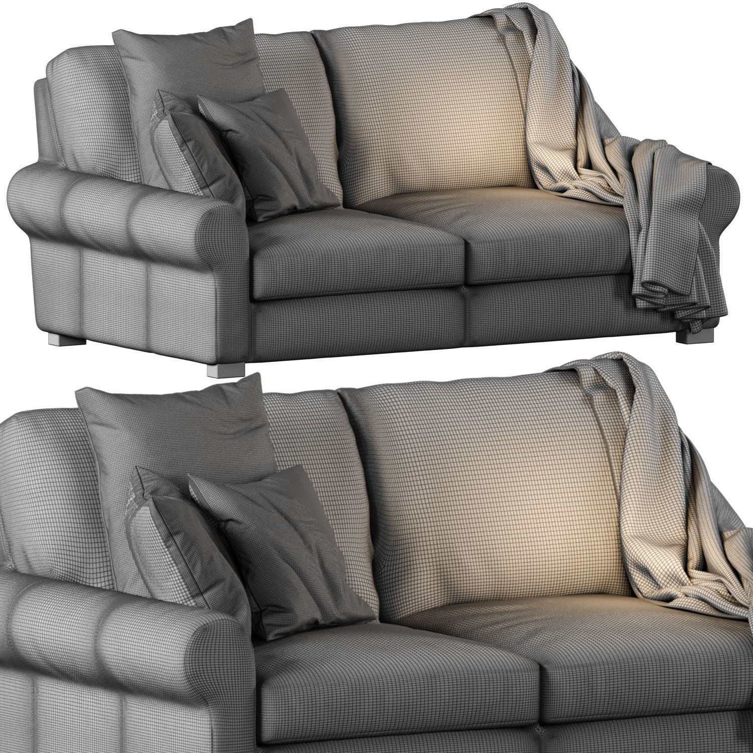 Sofa Blanket 3D model_4