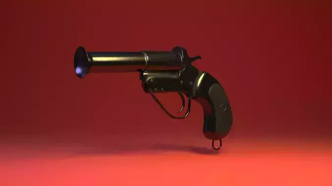 Flare Gun Low-poly 3D model