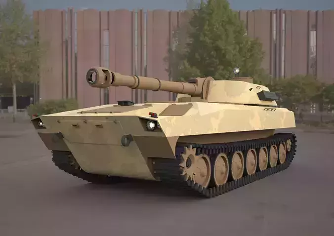 2s1 gvozdika 122mm 3d model