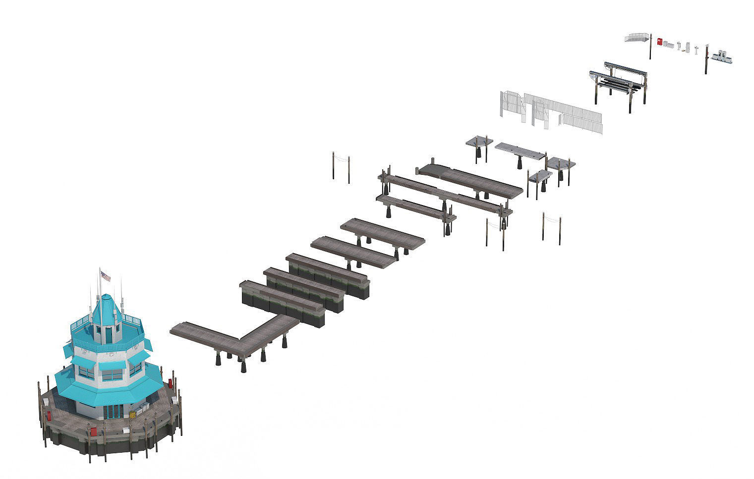 Floating Dock 3D model_12