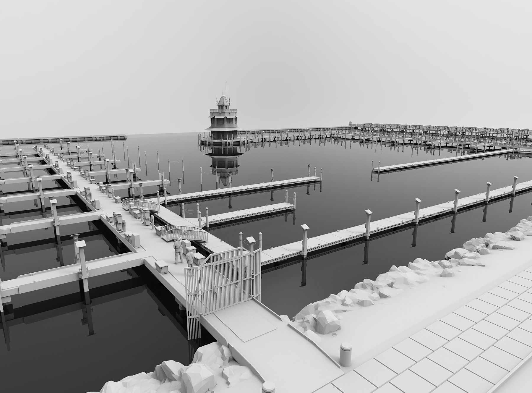 Floating Dock 3D model_5