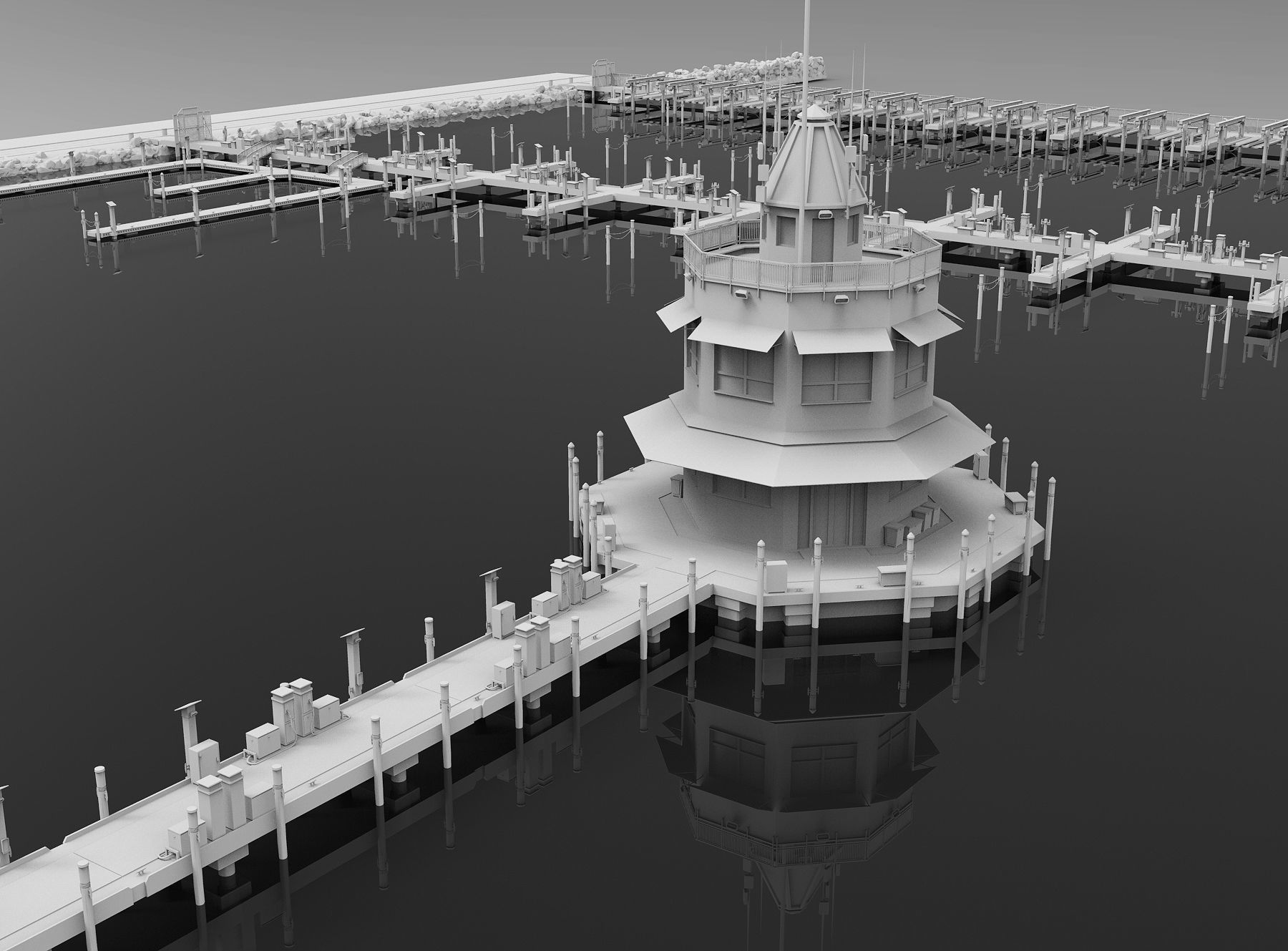 Floating Dock 3D model_3