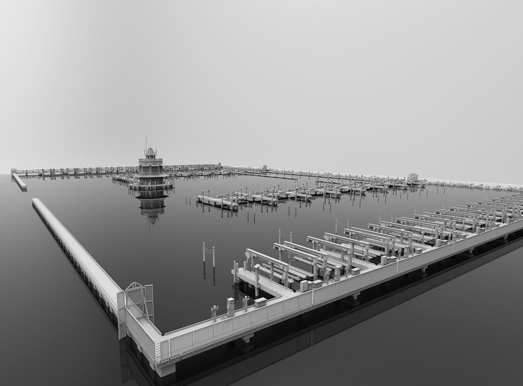 Floating Dock 3D model_6