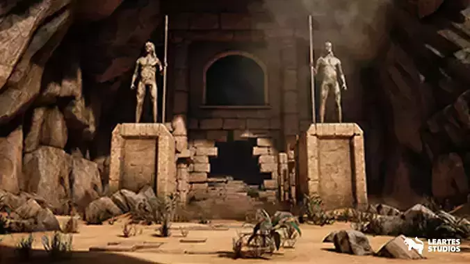 Desert Ruins Environment Low-poly 3D model