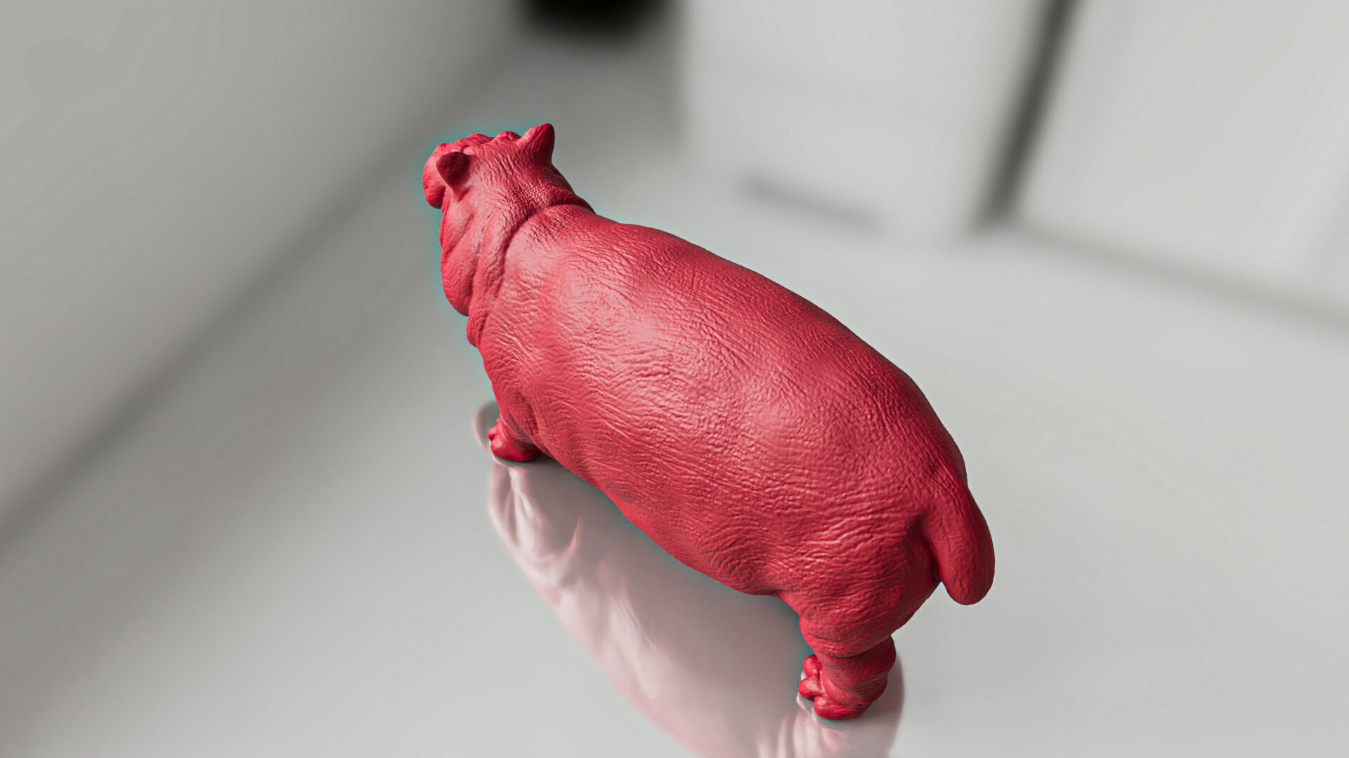 Hippo Walk Pose Toy 3D print model_4