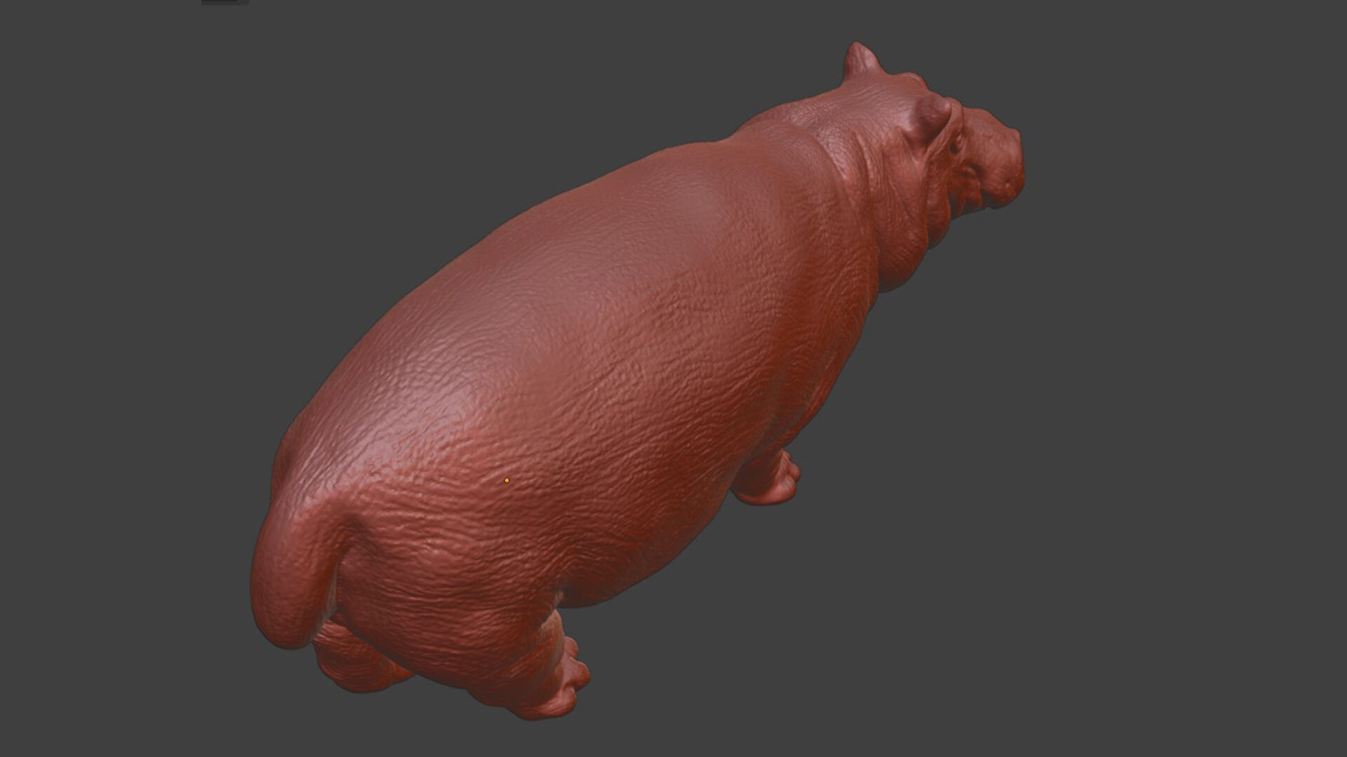 Hippo Walk Pose Toy 3D print model_9
