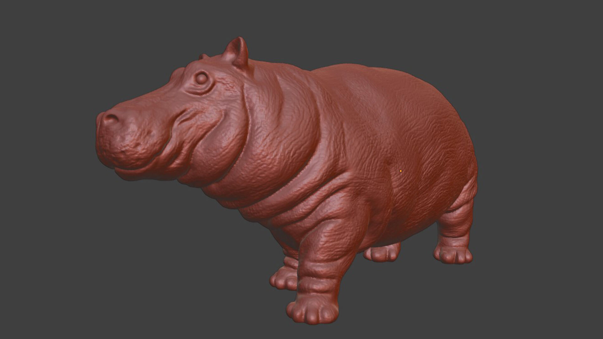 Hippo Walk Pose Toy 3D print model_8