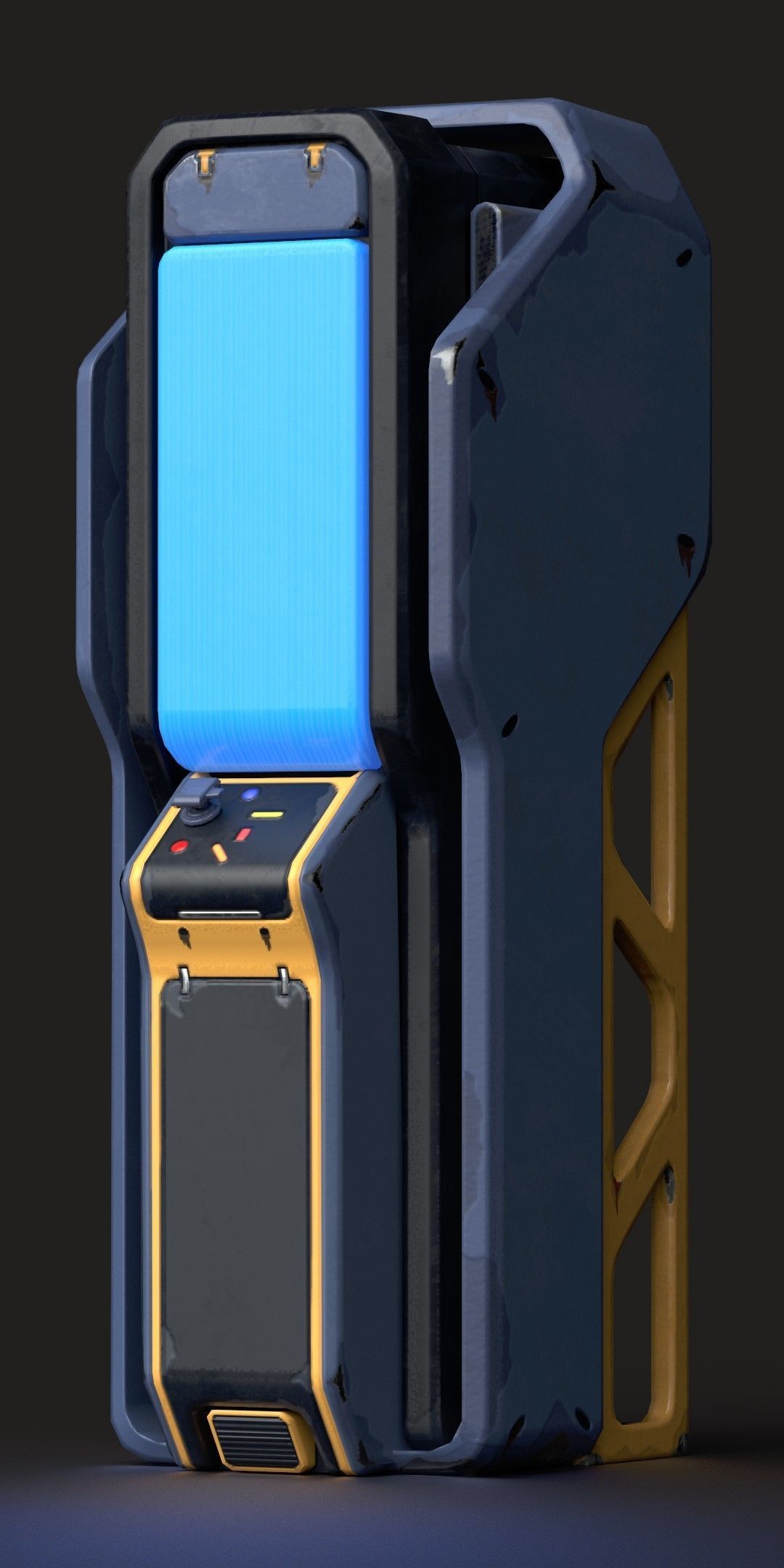 Console gaming machine Low-poly 3D model_1