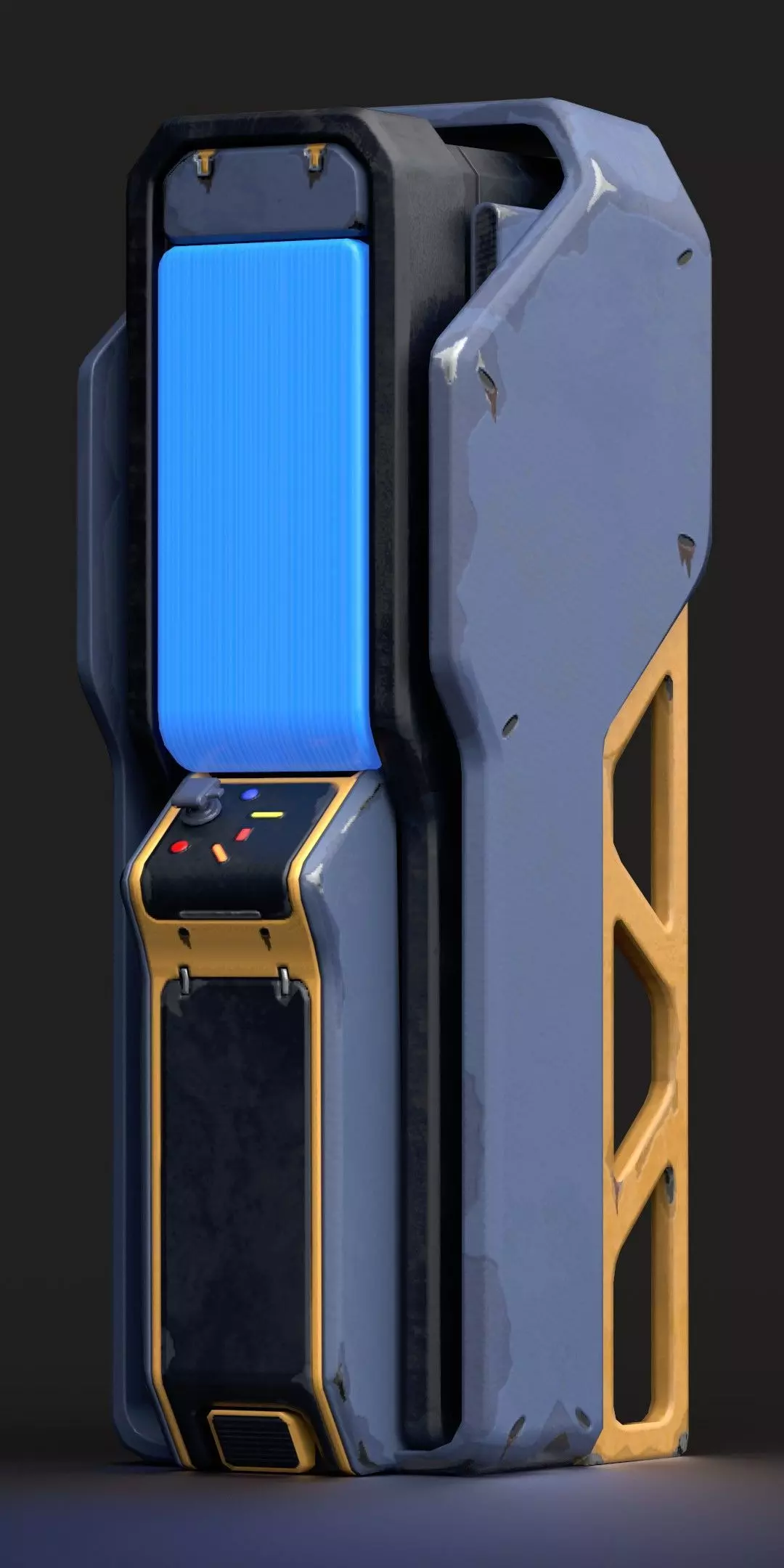 Console gaming machine Low-poly 3D model_0