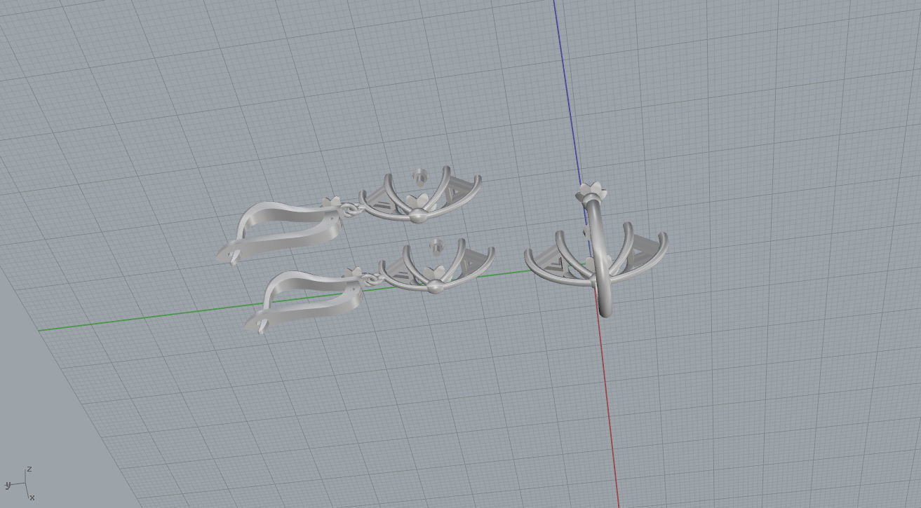 Ring and Earrings  3D print model_20