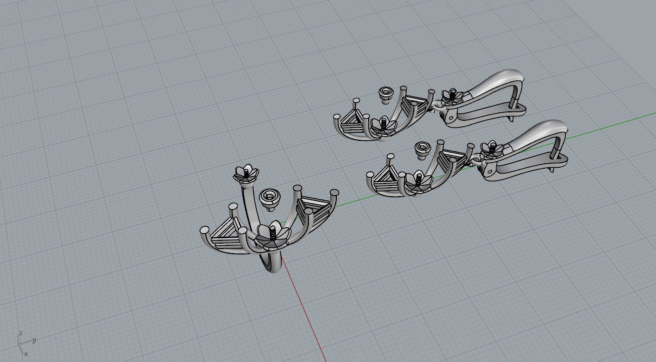 Ring and Earrings  3D print model_15