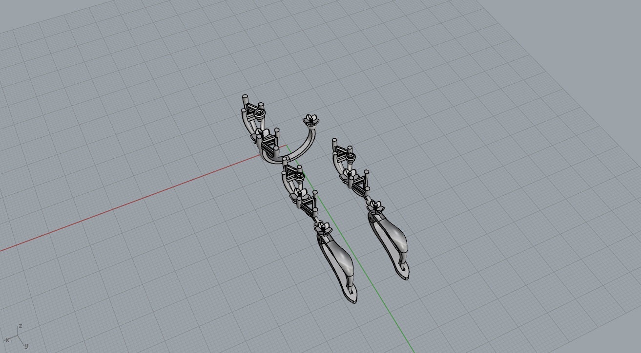 Ring and Earrings  3D print model_16