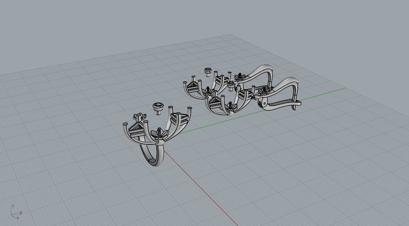 Ring and Earrings  3D print model_17