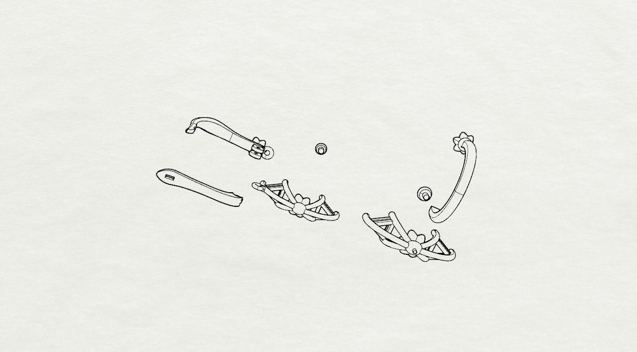 Ring and Earrings  3D print model_26