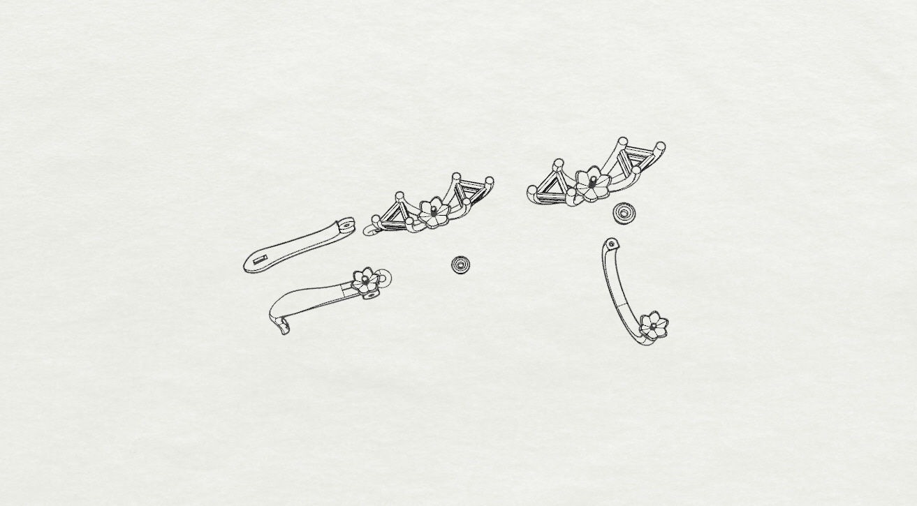 Ring and Earrings  3D print model_25