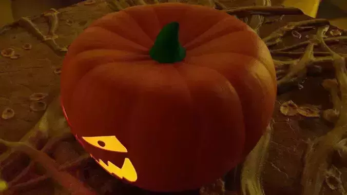 Halloween pumpkin on table
