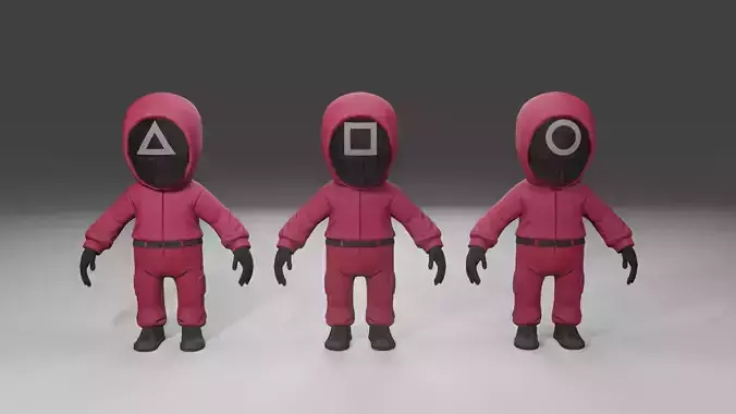 Squid game 3d Model  Lowply Game Animation