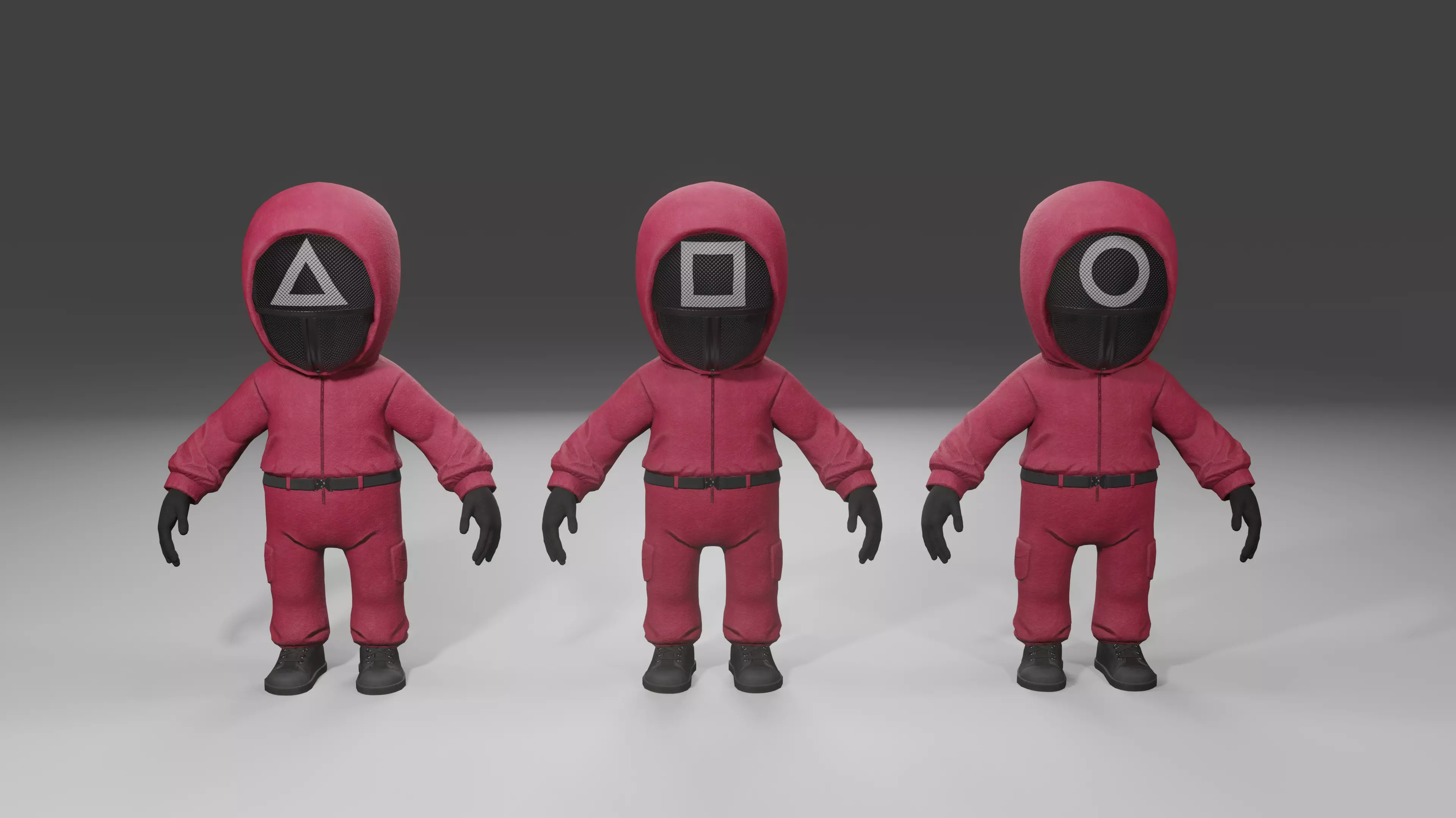 Squid game 3d Model  Lowply Game Animation Low-poly 3D model_0