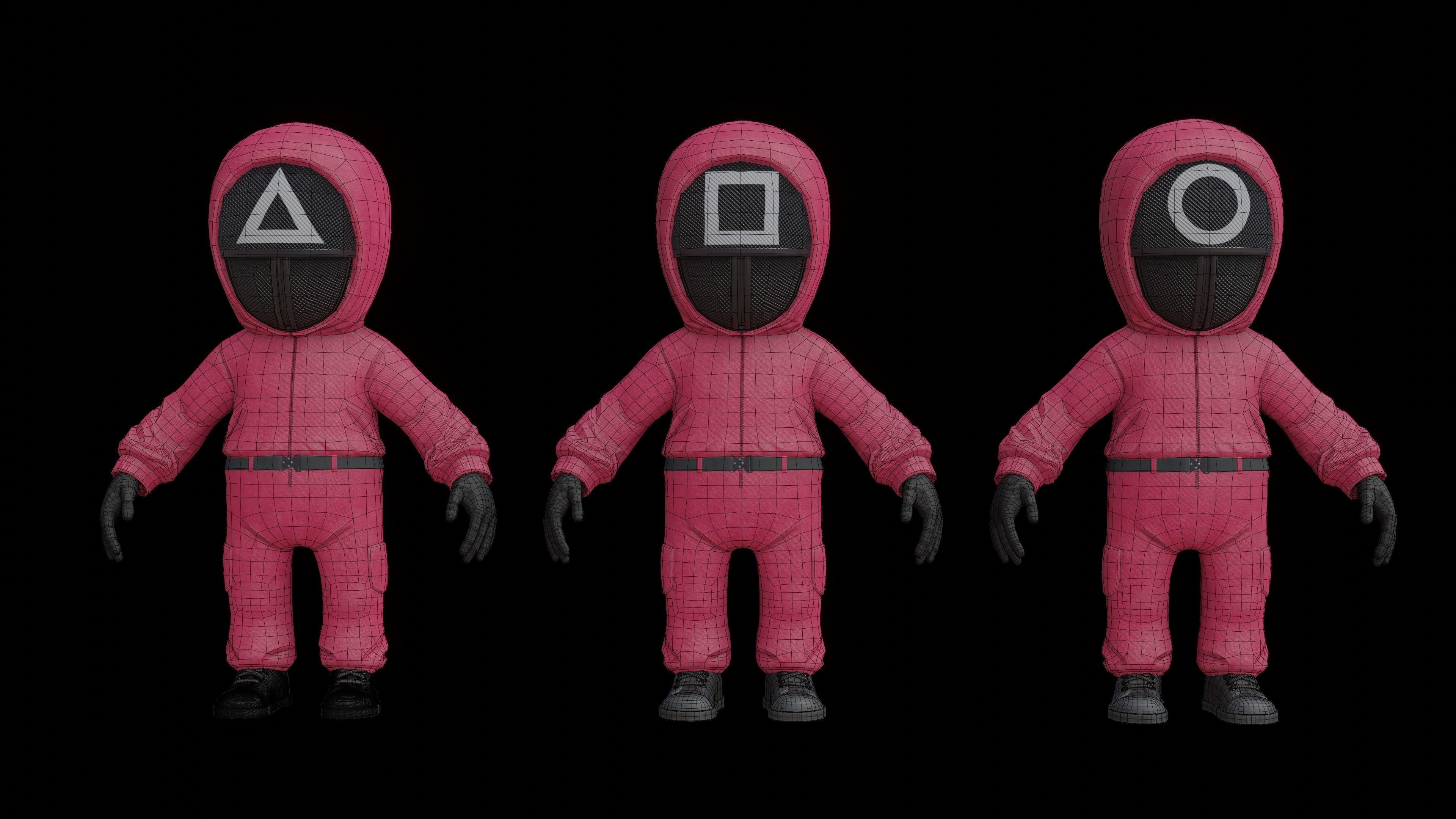 Squid game 3d Model  Lowply Game Animation Low-poly 3D model_11