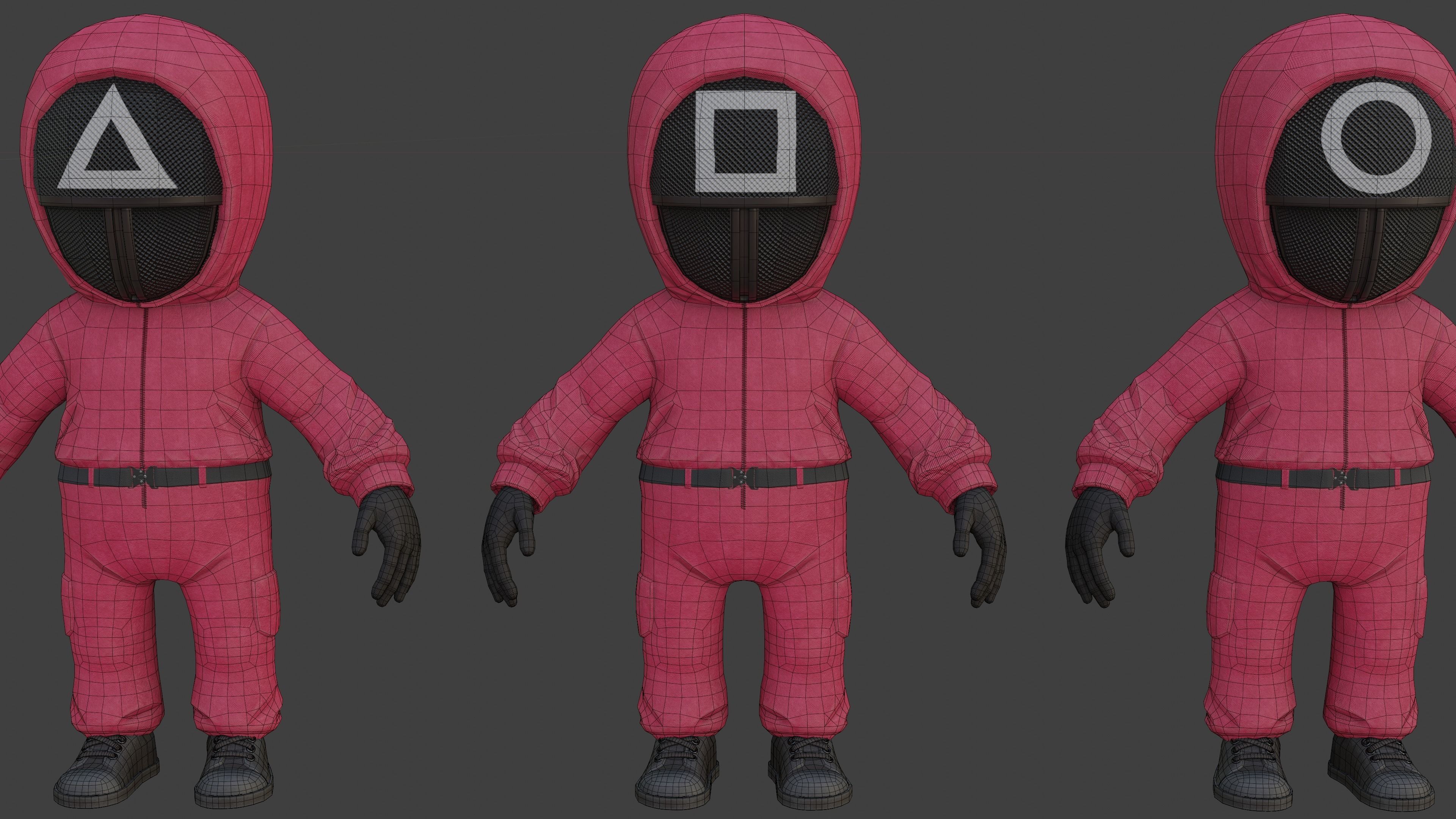 Squid game 3d Model  Lowply Game Animation Low-poly 3D model_2