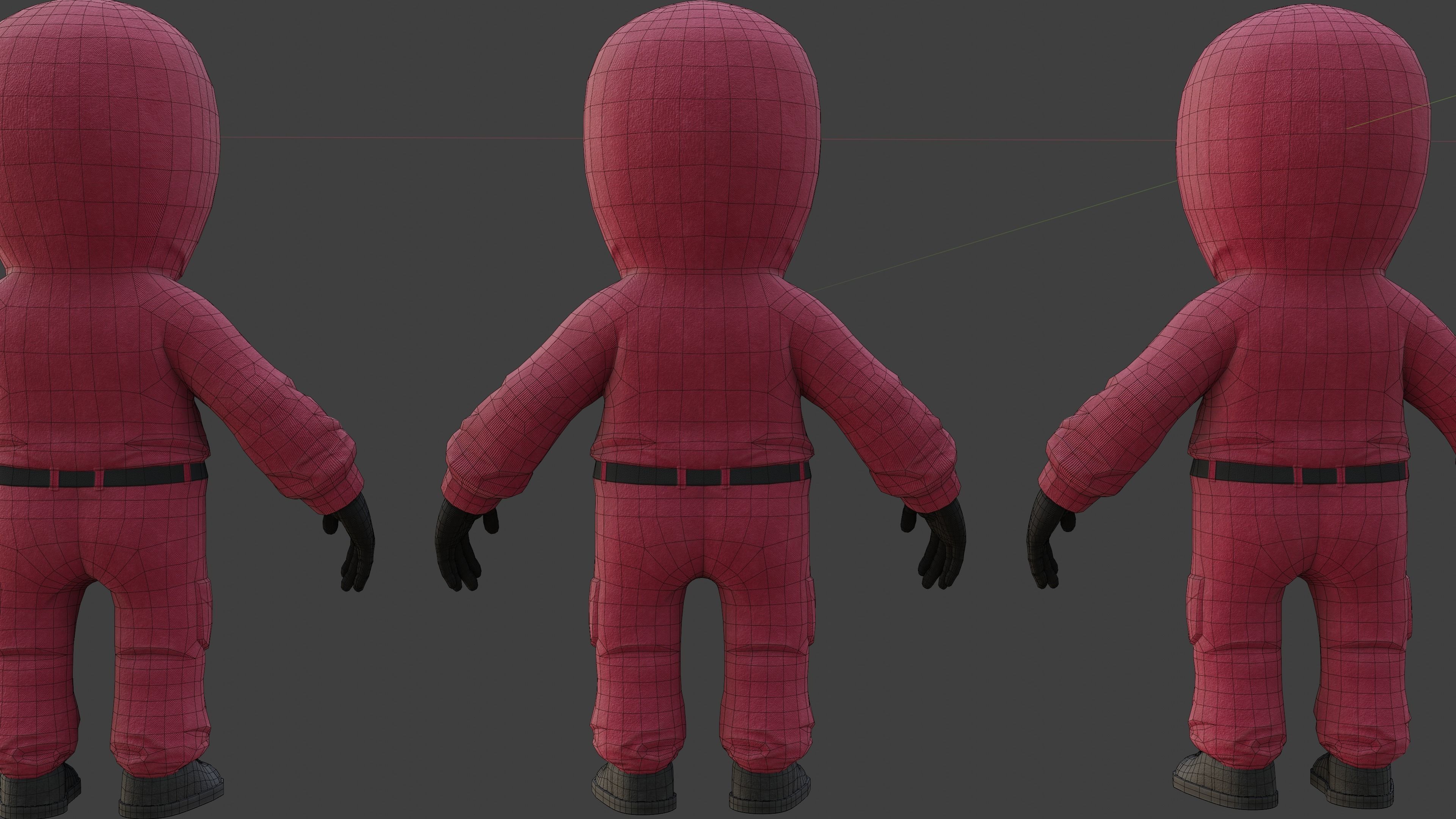 Squid game 3d Model  Lowply Game Animation Low-poly 3D model_3