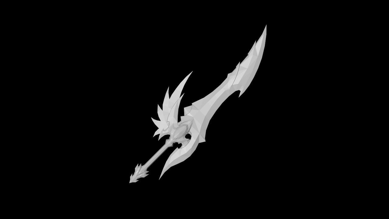 Elven Sword Low-poly 3D model_3