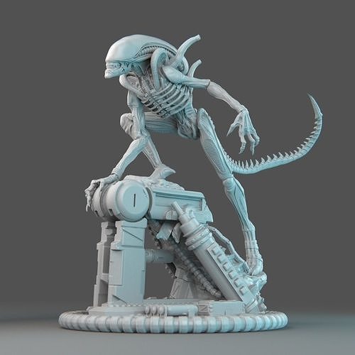 alien skeleton 3D print model
