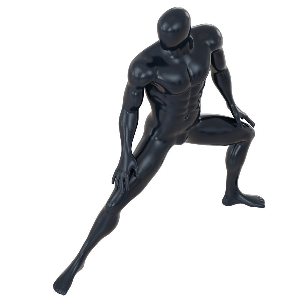 Abstract mannequin stands like Bruce Lee 140 3D model_3