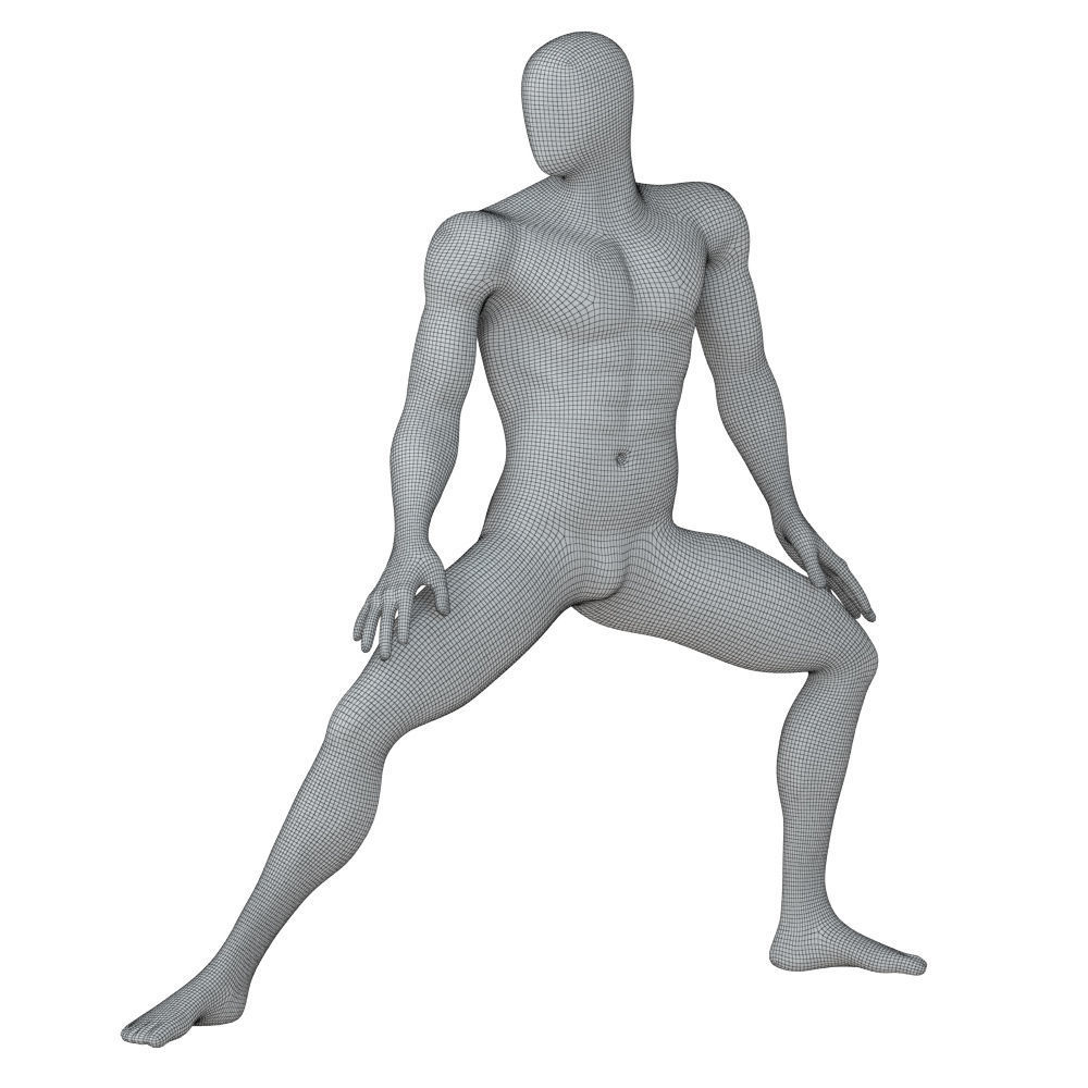 Abstract mannequin stands like Bruce Lee 140 3D model_6