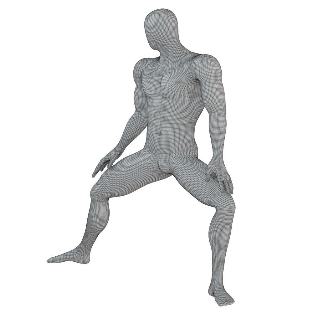 Abstract mannequin stands like Bruce Lee 140 3D model_7