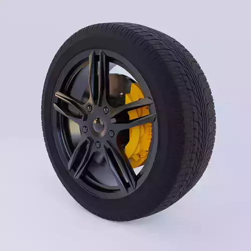 Wheel 3D model with tire