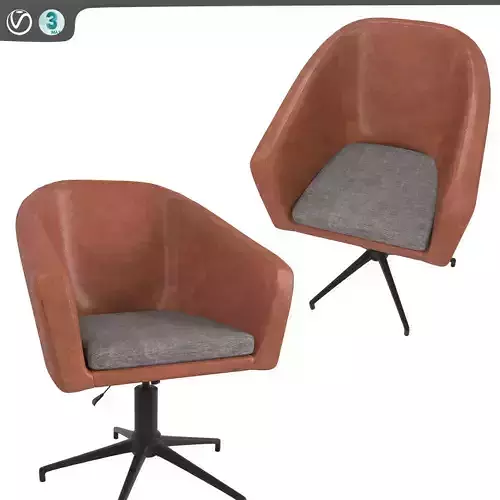 Armchair CUBANA Brown-gray 3D model