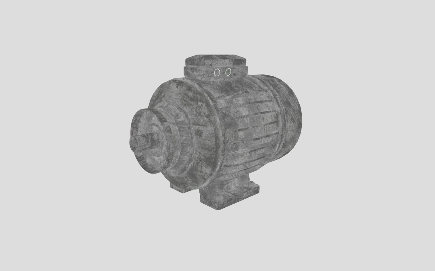 Squirrel Cage Motor Low-poly 3D model_12