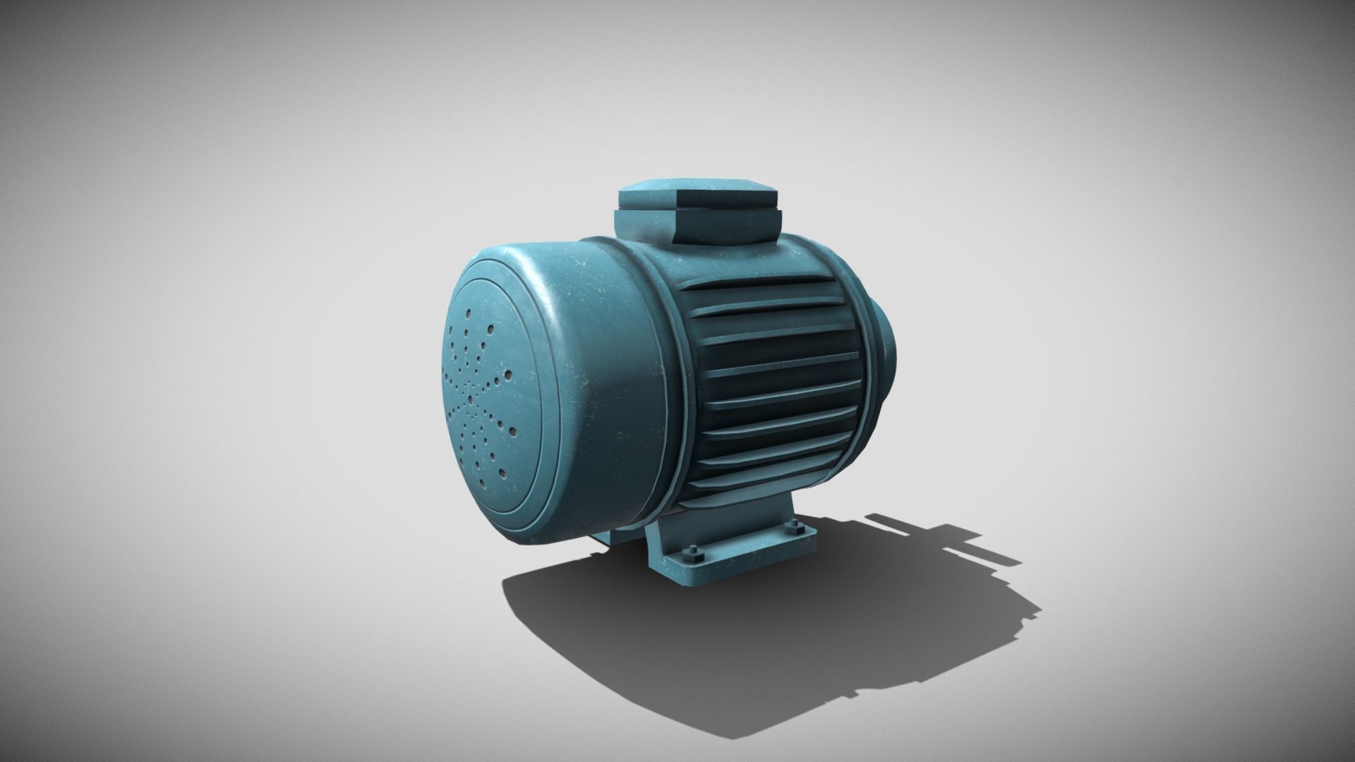 Squirrel Cage Motor Low-poly 3D model_4