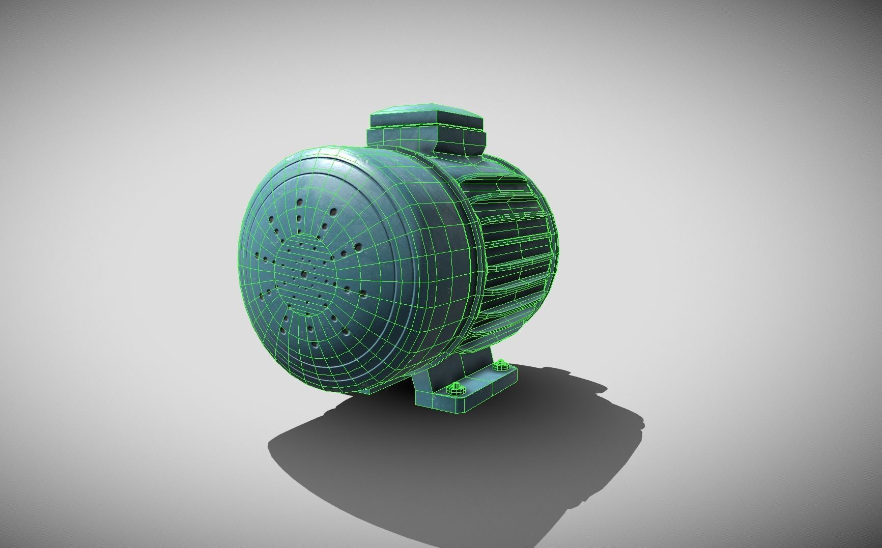 Squirrel Cage Motor Low-poly 3D model_13