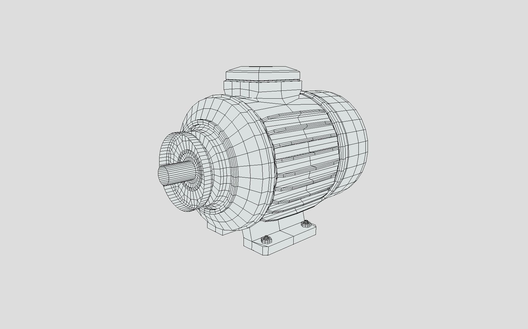 Squirrel Cage Motor Low-poly 3D model_9