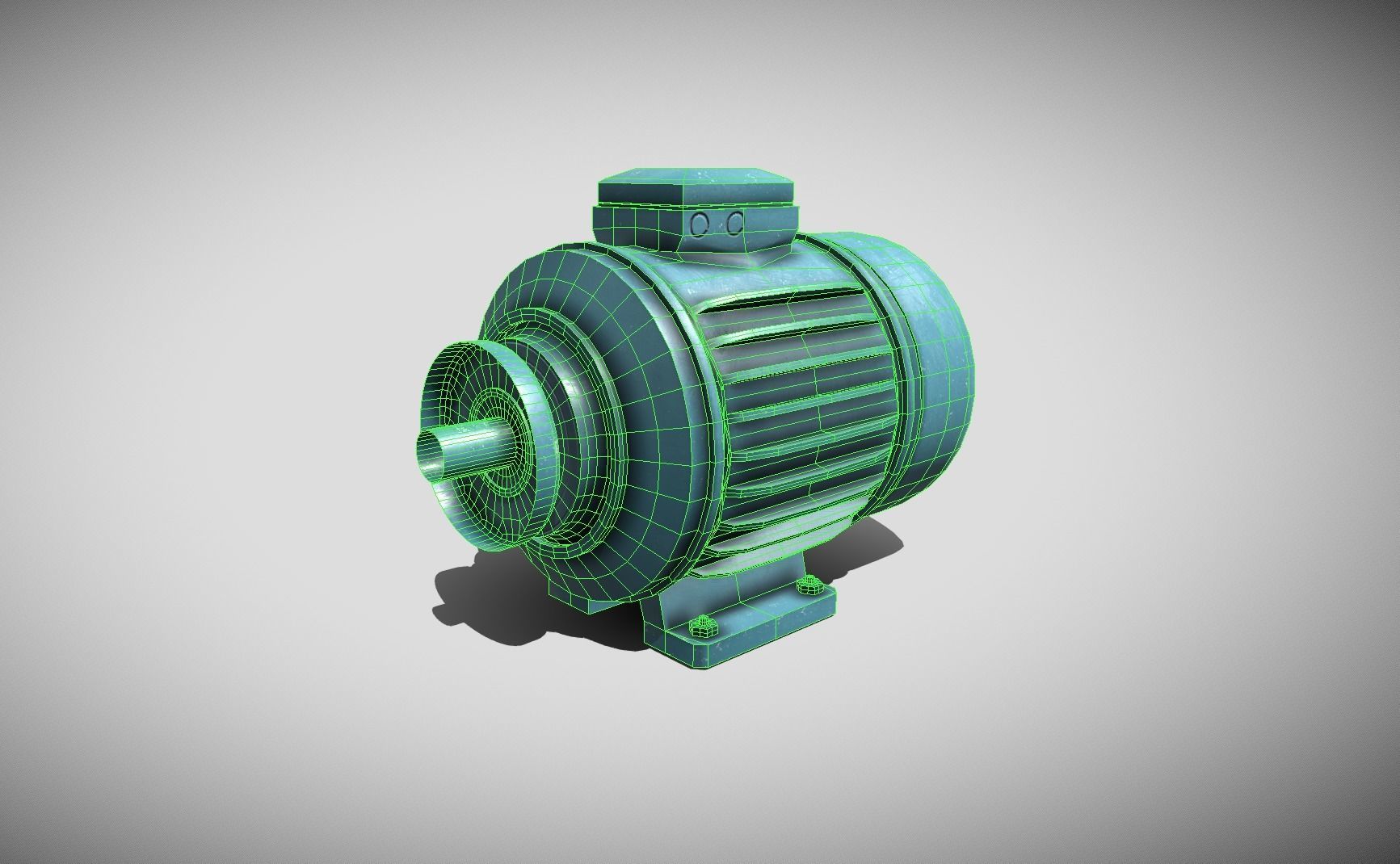 Squirrel Cage Motor Low-poly 3D model_14
