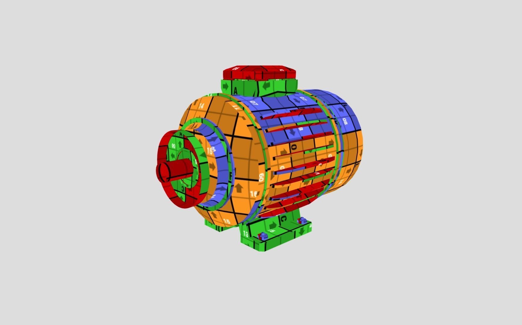 Squirrel Cage Motor Low-poly 3D model_11